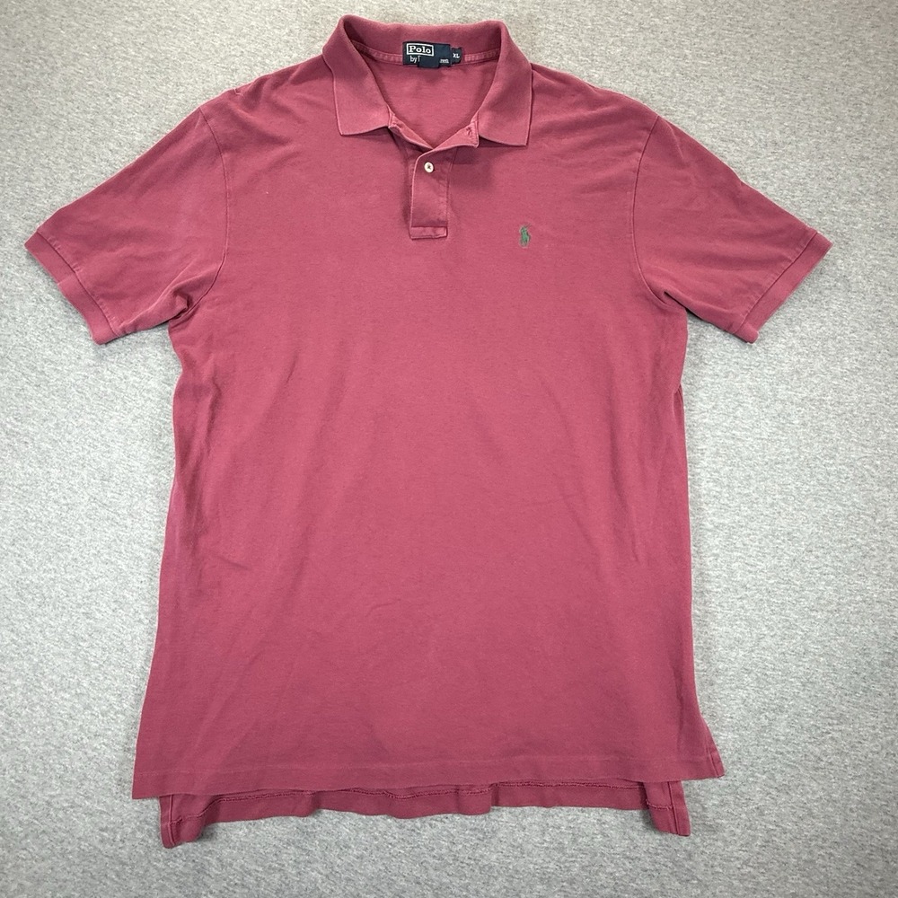 Polo Ralph Lauren Mens XL Pink Cotton Polo Shirt Green Pony Logo Preppy